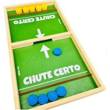 Imagem de Jogo de Tabuleiro Chute Certo ToyTrade - Brinquedo Educativo Pedagógico Futebol Rapido Campinho Gol Jogo de Futebol de Mesa, 41 x 23 cm, Brinquedo Educativo para Família