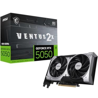 Imagem de MSI Placa gráfica Gaming RTX 5050 8G Ventus 2X OC (8GB GDDR6,128-bit, desempenho extremo: 2617 MHz, DisplayPort x3 2.1a, HDMI 2.1b, NVIDIA Blackwell Architecture)
