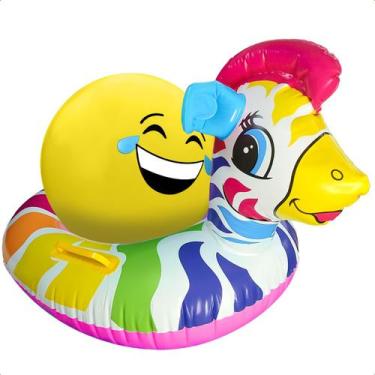 Imagem de Boia Infantil Inflável Para Bebê Bote + Bola Emoji Inflável - Winmax
