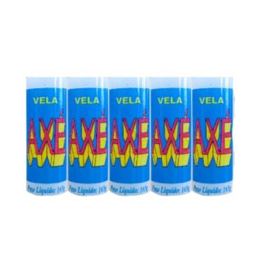 Imagem de Pacote com 5 Velas Axé Branca 165g Vela 7 dias