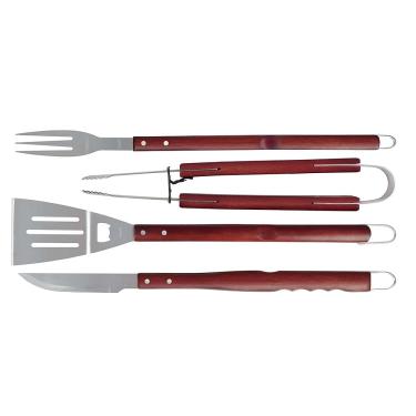 Imagem de Mor - Conjunto Para Churrasco 4 Peças Cabos Compridos