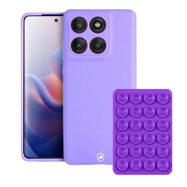 Imagem de Capa Silicon Veloz para Motorola Moto Edge 60 + Ventosa - Lilás - Gshield