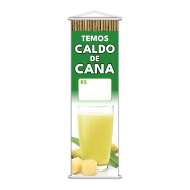 Imagem de Banner Temos Caldo De Cana Preço Bebida Lona 100X30Cm - Plimshop
