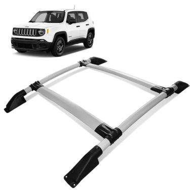 Imagem de Rack de Teto Bagageiro Jeep Renegade 2016 a 2023 Tubolar Prata