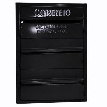 Imagem de Caixa De Correios Cinza 3 Módulos Tamanho 15x25x36cm Aço Preto - Nossa
