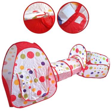 Imagem de Barraca Infantil com Toca Túnel e Piscina de Bolinhas Grande Menino Menina Dobrável Brinquedo Educativo