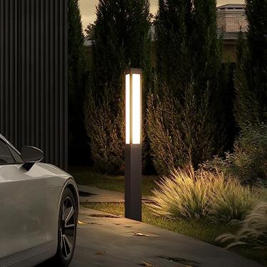 Imagem de Linkmoon Luz de caminho de paisagem, iluminação de poste de amarração de luxo de LED moderna de 180 cm com IP54 à prova d'água para decoração de caminhos de garagem de pátio de gramado