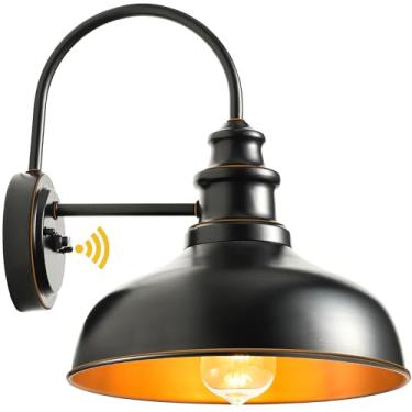 Imagem de VIANIS Luz de celeiro pescoço de ganso ao ar livre do crepúsculo ao amanhecer, suporte de parede para varanda de fazenda de 25,4 cm, luminária externa com pescoço de ganso à prova d'água para casa