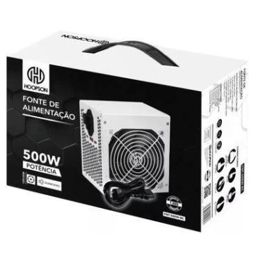 Imagem de Fonte Atx Hoopson Gamer 500wts Cooler 12cm Branca Fnt-500w-bc