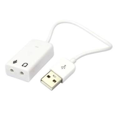 Imagem de Adaptador de Áudio USB 7.1 3D entrada 3.5mm Fone microfone - OEM