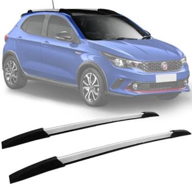 Imagem de Rack de Teto Longarina Decorativa Fiat Argo 2017 18 19 Prata Tg Poli
