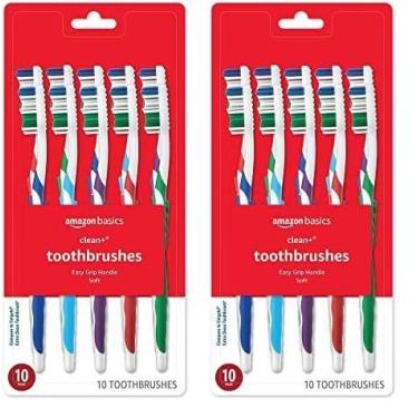 Imagem de Escova de dentes Amazon Basics Clean Plus Soft Full 10 unidades x 2