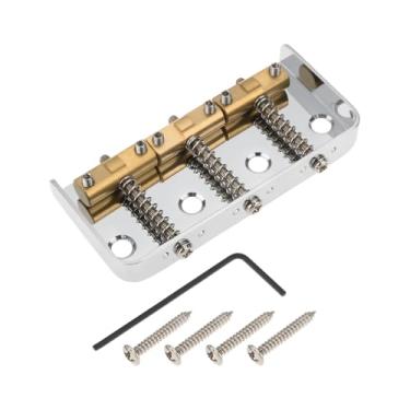 Imagem de Briny River Selas compensadas de latão para ponte de guitarra curta compatíveis com guitarra Telecaster Silver