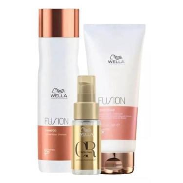 Imagem de Wella Kit Fusion + Oil Reflections Trio (3 Produtos), BRANCO, 480 ml