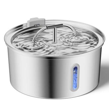 Imagem de Fonte de água Qzkragt de aço inoxidável 3.2L para animais de estimação