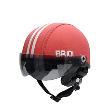 Imagem de Capacete Coquinho Scooter Elétrica Bike Skate Patinete BR 101 Premium Viseira Fume (Vermelho, M - VESTE 57/58)