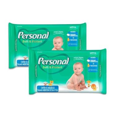 Imagem de Kit 2 Lenços Umedecidos Personal Baby Soft & Protect com 50 Unidades
