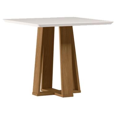 Imagem de Mesa De Jantar 90x90 Cm Valência Com Vidro Ype Off White – New Ceval