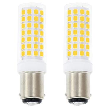 Imagem de Lâmpada LED BA15D de iluminação de baixa tensão 120V, lâmpada de máquina de costura, base de baioneta CC de contato duplo, 7W T3/T4 branco quente 3000K equivalente a halogênio incandescente de 70W