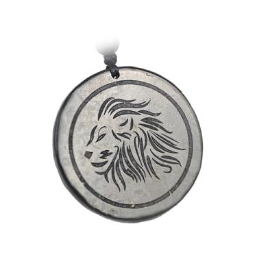 Imagem de LWQCHW Colar com pingente Shungite do Zodíaco - Pedra de cura natural com símbolo de constelação gravado para amantes de astrologia, Pedra, Shungite