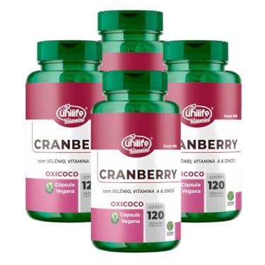 Imagem de Kit com 4 Frascos de Cranberry Oxicoco Unilife 120 Capsulas 500mg
