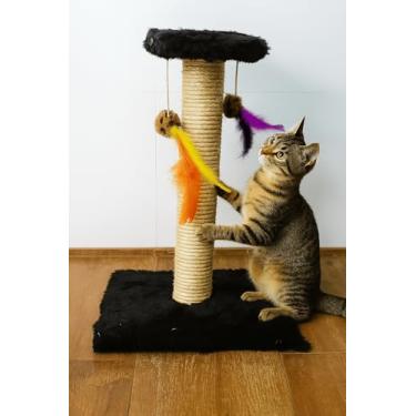 Imagem de Arranhador para Gatos Compacto 44cm – Poste de Sisal com Base Estável Ideal para Gatos