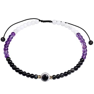 Imagem de Jewever Pulseiras femininas com olho turco, cristais de cura energética, pedras preciosas, pedra preocupada, praia, meditação dos pés, joias de ioga, 10 inches, Pedra, Lápis-lazúli