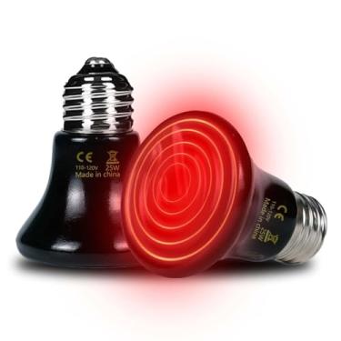 Imagem de PTSCBS Pacote com 2 lâmpadas de calor de cerâmica para répteis - sem emissão de luz, aquecimento seguro 24 horas por dia, 7 dias por semana para terrários, chocadeiras e incubadoras (tartaruga/lagarto