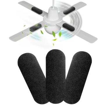 Imagem de AesoKone Pacote com 3 filtros de ventilador de teto para lâminas, filtros de ar com carvão ativado, purificadores de ar de ventilador de teto universais para contaminantes domésticos comuns