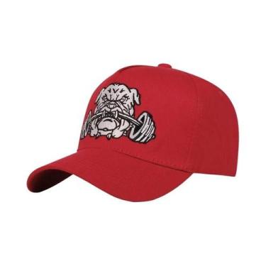 Imagem de Boné de Beisebol Bordado com Halteres Bulldog - Ajustável, Unissex, pa
