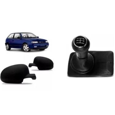 Imagem de Par Capa Retrovisor + Kit Coifa Manopla Câmbio Gol G2 95/99