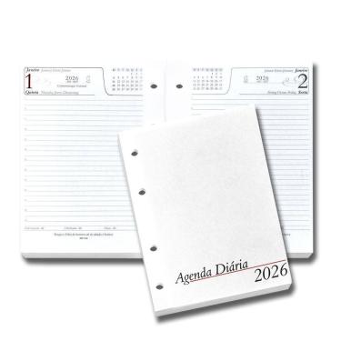 Imagem de Refil A5 Para Agenda Diária 2026 De 4 Argolas
