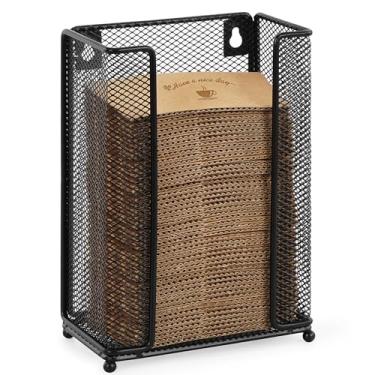 Imagem de Cairondin Suporte de manga para copo de café, suporte de parede ou bancada, dispensador organizador de manga de copo de papel para estação de café, bar, restaurante, sala de descanso, preto