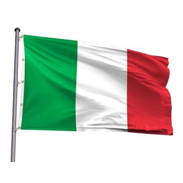 Imagem de Bandeira italiana extragrande de 30 x 45 m, bandeira nacional italiana gigante de poliéster com 5 ilhós para decoração de festa de eventos com tema italiano patriótico (IT, 12 x 18 pés)
