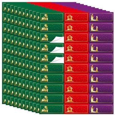 Imagem de Colarr Colarr 750 etiquetas de endereço de presépio de Natal etiquetas de presente de papel de inverno etiquetas de endereço de retorno impressas personalizadas decalques de etiqueta de nome de