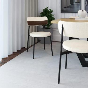 Imagem de Cadeira de Jantar Kyta Tecido Mesclado Est.Preta - Metalig