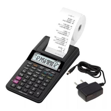 Imagem de Calculadora Cassio c/ bobina e fonte HR-8RC Preto - Casio