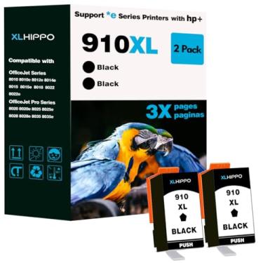 Imagem de Cartucho de tinta preta 910 XL de substituição para HP 910XL para impressoras HP 8015e 8025e 8010 8020, HP910 HP 910 Work on OfficeJet Pro 8035e 8028e 8025 8022e Impressora | Pacote com 2