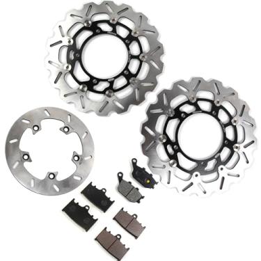 Imagem de Arashi Rotores de disco de freio dianteiro traseiro com pastilhas para Suzuki GSX650F ABS 2008-2014, Bandit GSF650 ABS 2011, GSF1250 2007-2011, acessórios de motocicleta preto