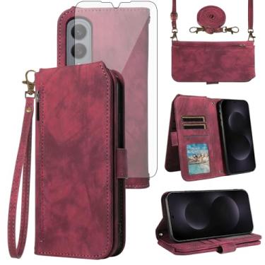 Imagem de Asuwish Capa de celular para Samsung Galaxy S25 Edge 5G carteira celular com protetor de tela de vidro temperado alça transversal alça flip suporte para cartão de crédito S25Edge 25S S 25 25Edge 6.66