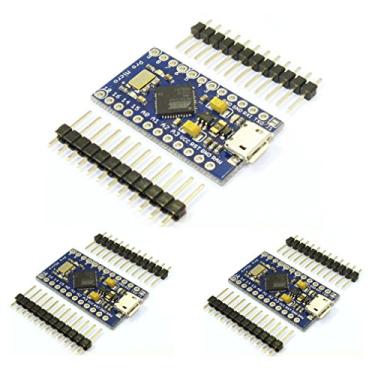 Imagem de HiLetgo 3 peças Pro Micro Atmega32U4 5V 16MHz Bootloadered IDE Micro USB Pro Micro Placa de Desenvolvimento Microcontrolador Compatível com Arduino Pro Micro Serial Connection com Pin Header
