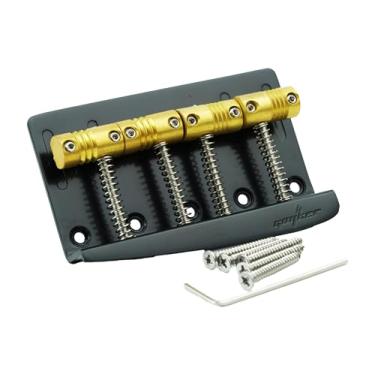 Imagem de Guyker Ponte de baixo elétrica de 4 cordas com peça de substituição de selas estilo vintage (GB-204, preto)