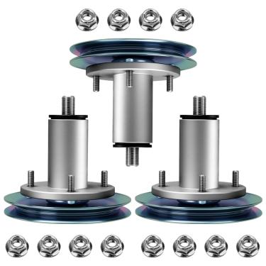 Imagem de SDEAUP 3 peças de eixo de cortador de grama 51537300, conjunto de eixo de lâmina de deck de cortador de grama 51530700 para Ariens Edge 42, Ariens Ikon-XD 60, Gravely ZT XL 60 e Gravely ZTX 60