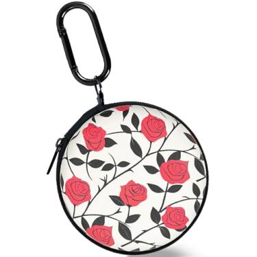 Imagem de Koujaon Capa rígida portátil para fones de ouvido Apple EarPods USB-C com fio Airpods 4 Airpods Pro 2 Beats Bose Galaxy Buds (rosa vermelha)