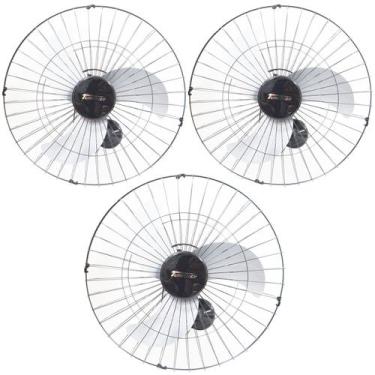 Imagem de Kit 3 Ventiladores Parede 60cm 200W Industrial Turbo Turbão 3 Pás Bivo