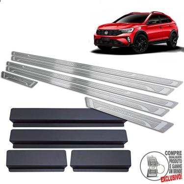 Imagem de Soleira Aço Inox Volkswagen Nivus Prata Baixo Relevo