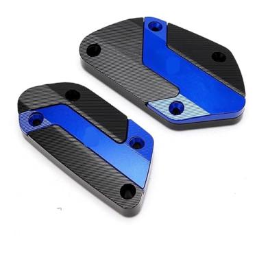 Imagem de BYYINGSUS Compatível com R 1200 GSA R1200GS R1250GS Adventure R1250 GS Tampas de reservatório de fluido de freio de embreagem dianteira de alumínio para motocicleta (azul)