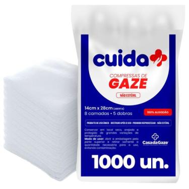 Imagem de Compressa de Gaze 11 Fios Curativo Cirurgico 1000 Unidades - Nicks Pha