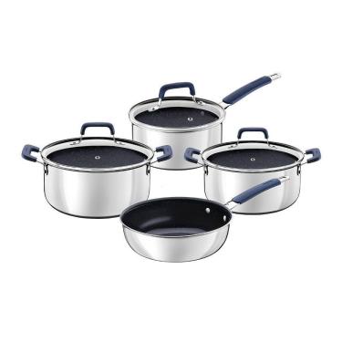 Imagem de Jogo de Panelas Tramontina Romagna 28799030 Inox / Azul