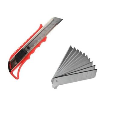 Imagem de kit Estilete profissional cabo anatômico com 10 laminas - Rio Tijucas